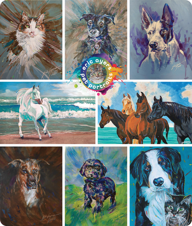 Pet portrait sizes and varieties